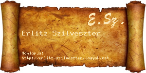 Erlitz Szilveszter névjegykártya